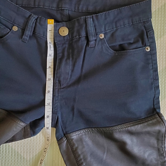 BCBGeneration Blue and Black Faux Leather Jeans - Picture 11 of 12